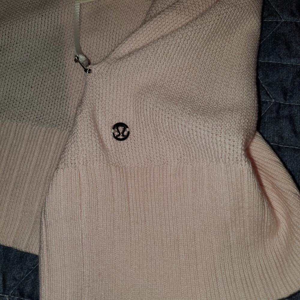 NEW Lululemon Sz 10 Sincerely Yours Sweater Cashlu Cashmere Open Back Pink Glow - Picture 8 of 12